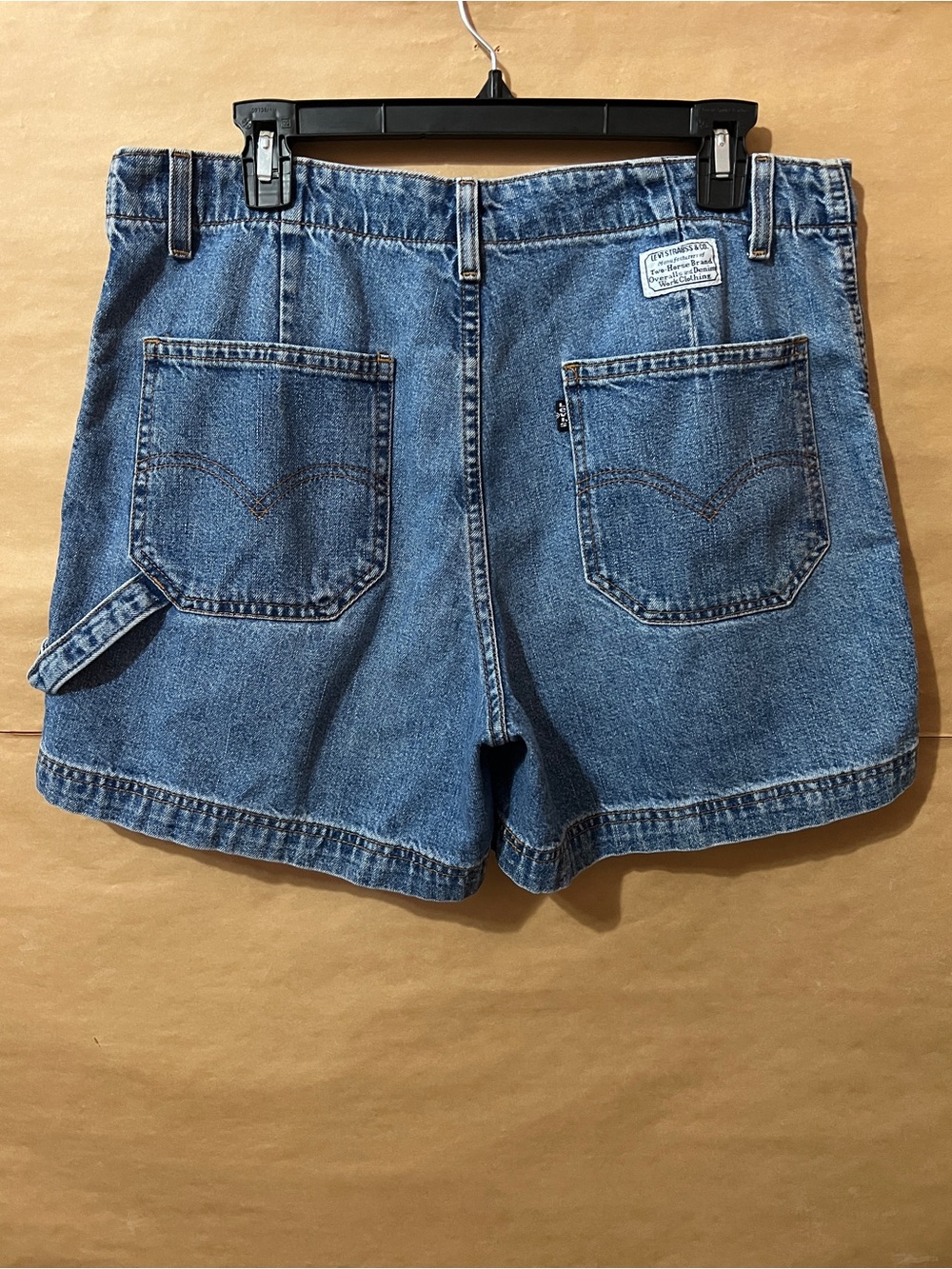 Vintage Levi's Black Tab Denim Carpenter Shorts Hammer Loop Jorts 90s Size 10